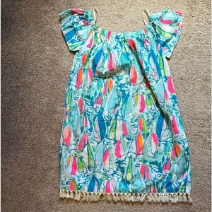 Lilly marble Beach and bae sunglow fringe dress. Hard to find!